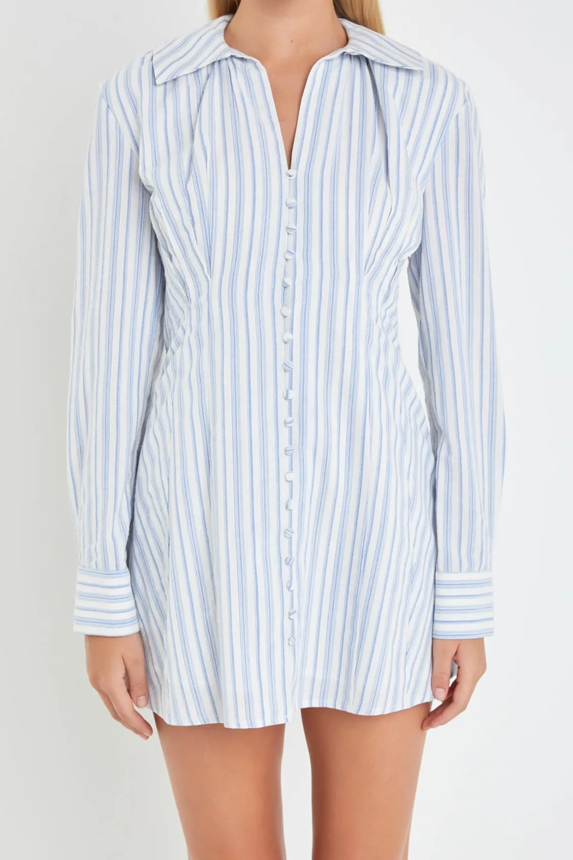 english_factory__collar_s_0.webp ENGLISH FACTORY Tops*- Collar Shirt Mini Dress WHITE/BLUE