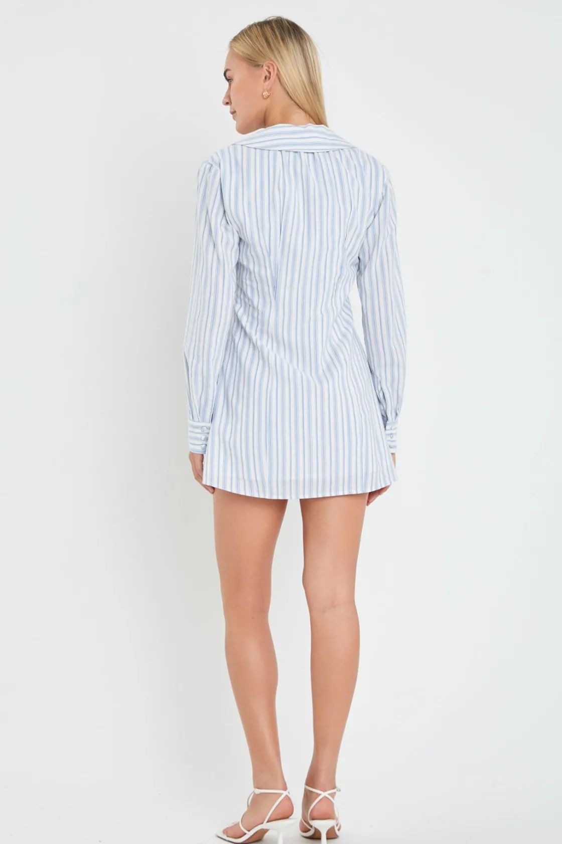 english_factory__collar_s_2.webp ENGLISH FACTORY Tops*- Collar Shirt Mini Dress WHITE/BLUE