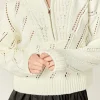 ENGLISH FACTORY Sweaters & Knits | Tops*- Collar Zip Up Knit WHITE