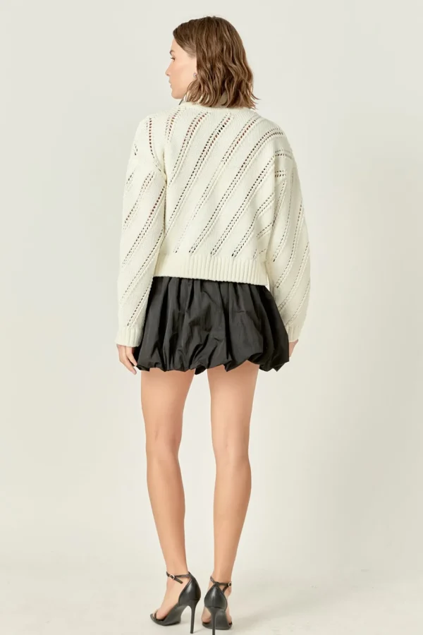 ENGLISH FACTORY Sweaters & Knits | Tops*- Collar Zip Up Knit WHITE