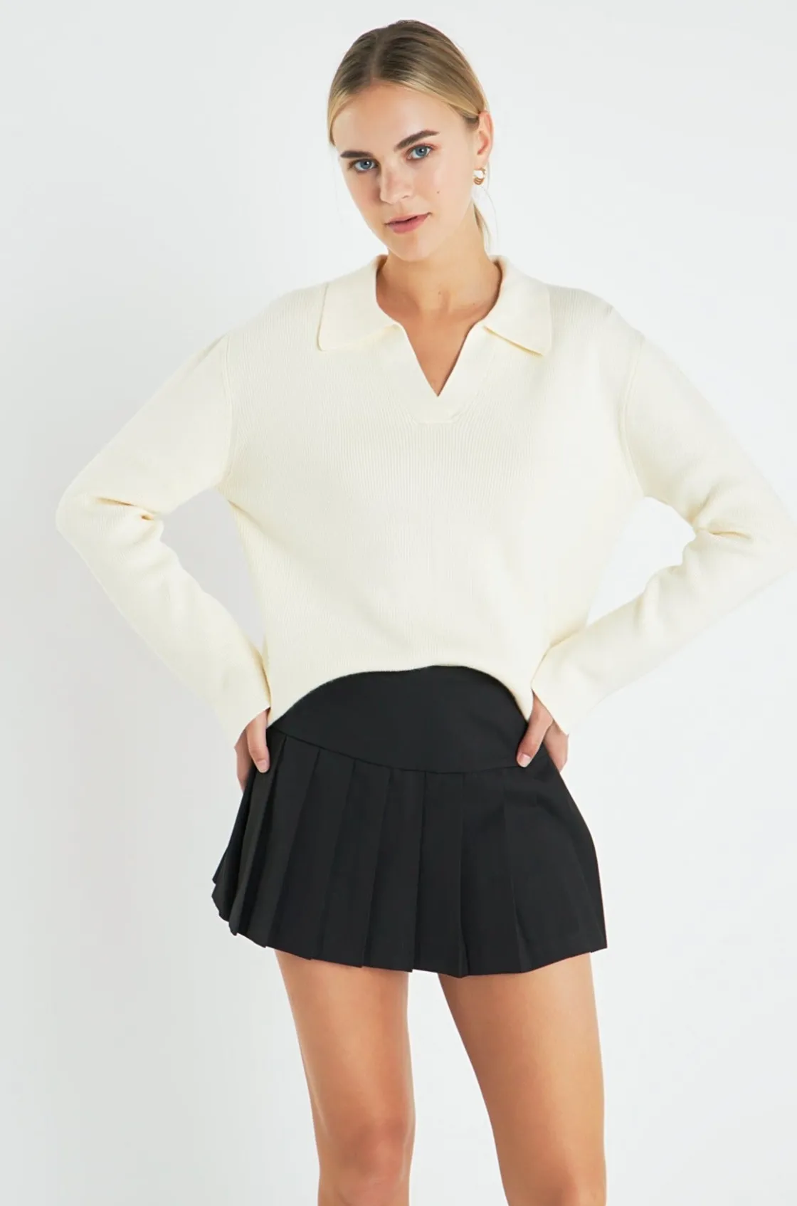 english_factory__collared_18.webp ENGLISH FACTORY Sweaters & Knits | Matching Sets*- Collared Knit Sweater