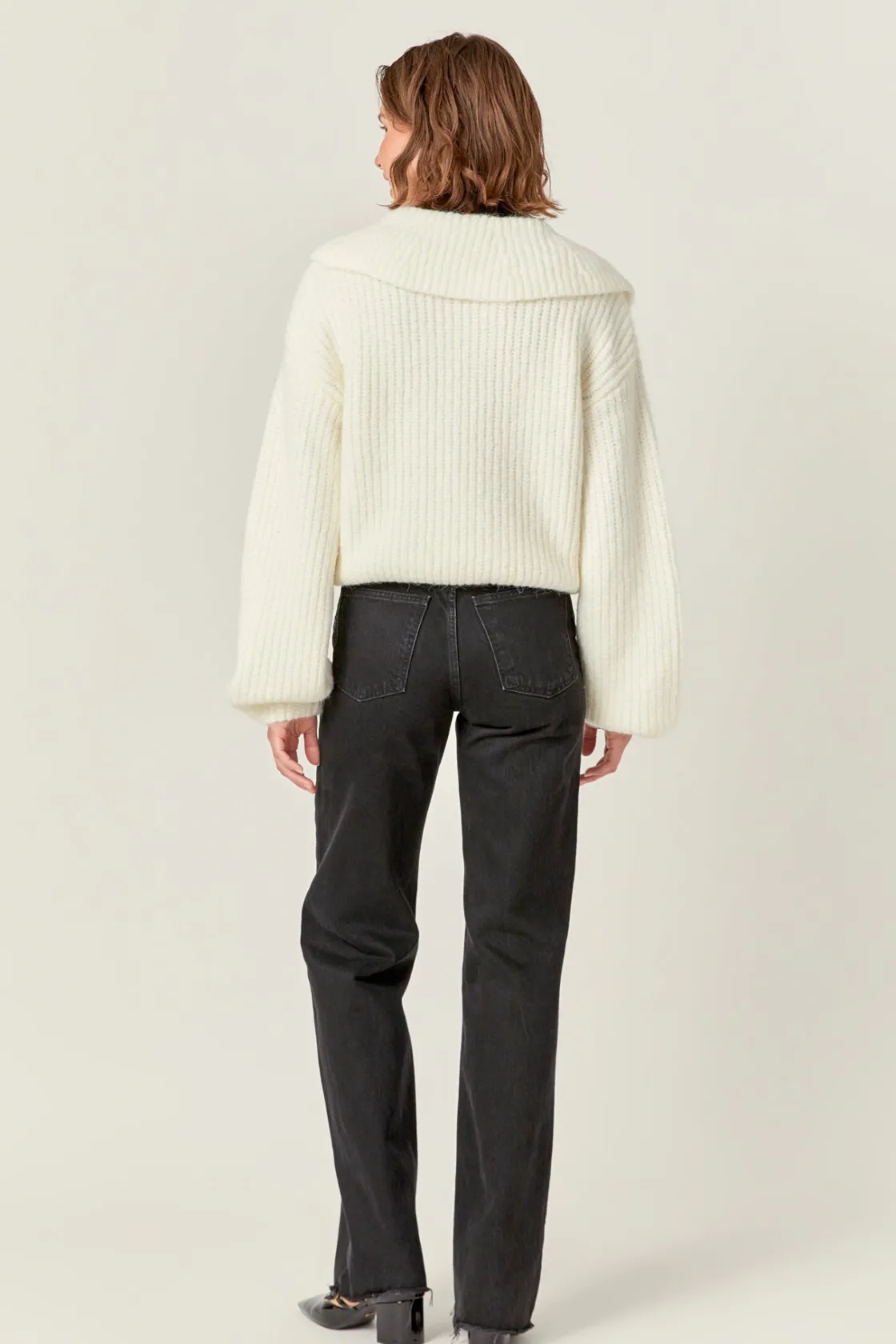 english_factory__collared_7-1.webp ENGLISH FACTORY Sweaters & Knits | Tops*- Collared Rib Chunky Sweater