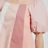 ENGLISH FACTORY Tops*- Color Blocked Top with Short Puff Sleeves MULTI