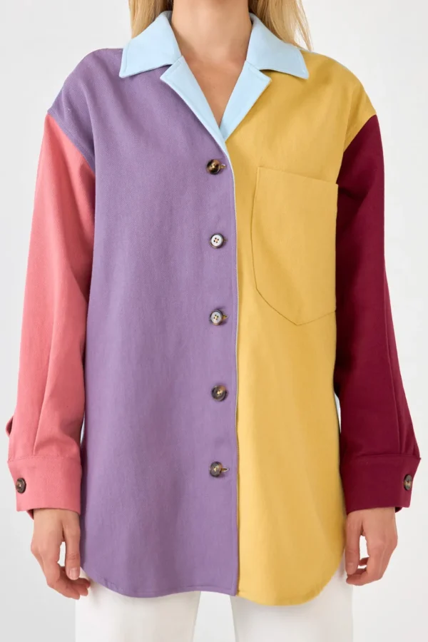 ENGLISH FACTORY Jackets & Coats | Tops*- Color Block Shirts Jacket MULTI
