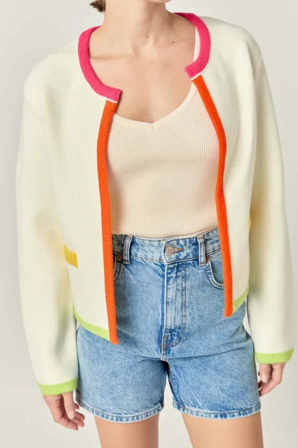 ENGLISH FACTORY Sweaters & Knits | Matching Sets*- Color Block Sweater Cardigan