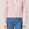 ENGLISH FACTORY Sweaters & Knits | Tops*- Color Block Polo Knit PINK/OFFWHITE