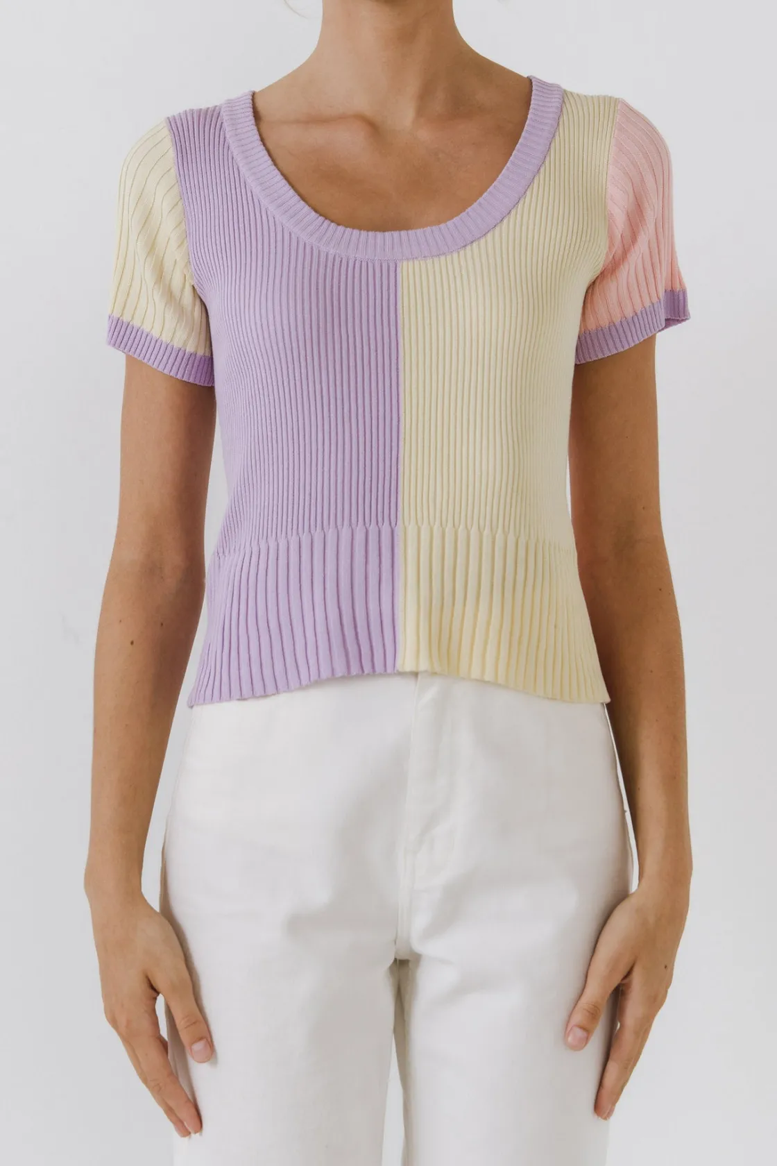 english_factory__color_bl_0-19.webp ENGLISH FACTORY Sweaters & Knits | Tops*- Color Blocked Sweater Top MULTI