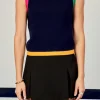 ENGLISH FACTORY Tops*- Color Block Vest NAVYMULTI