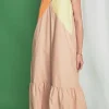 ENGLISH FACTORY Boho Dresses | Tops*- Color Block Maxi Dress ORANGEMULTI