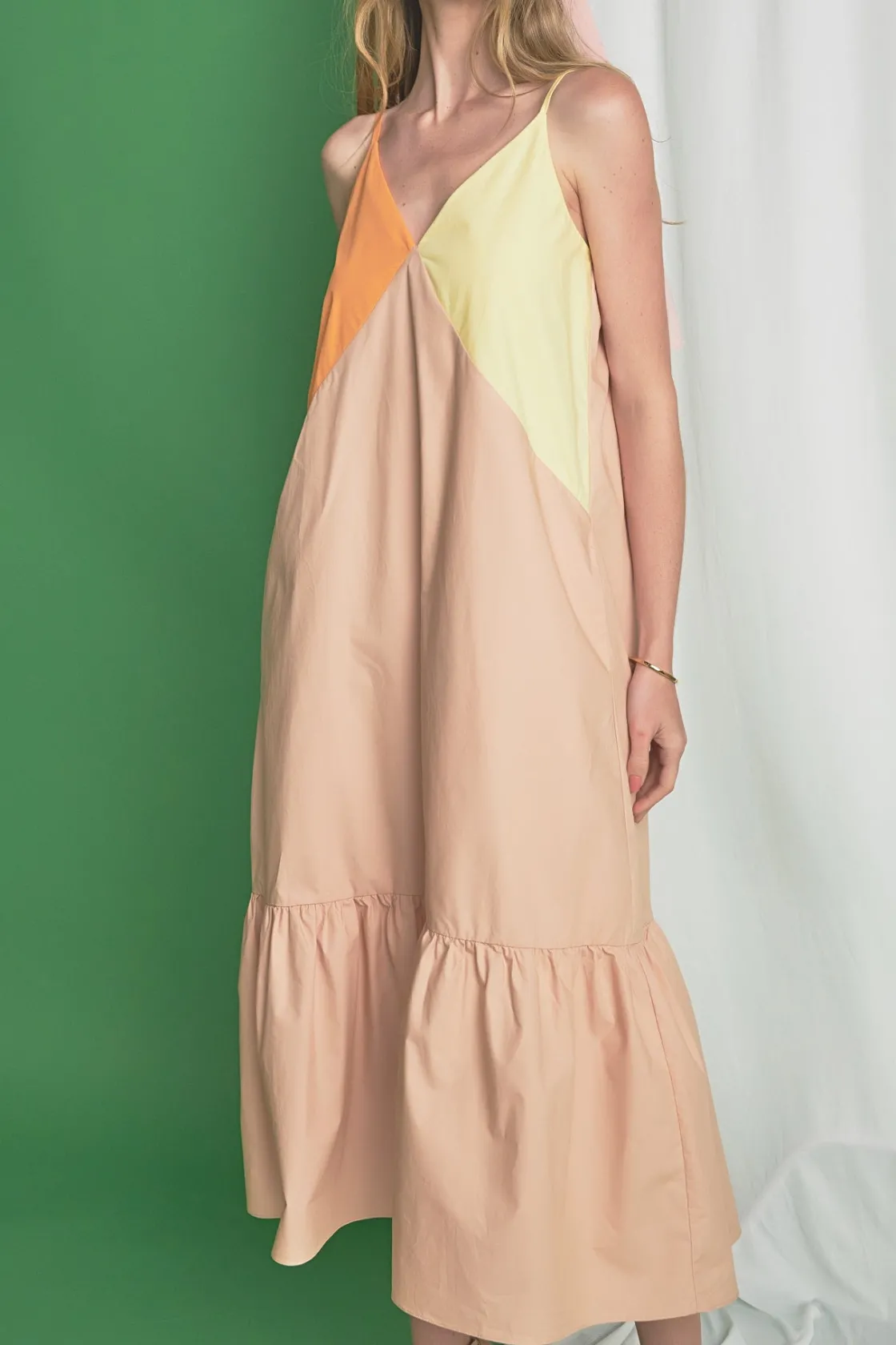 english_factory__color_bl_0-24.webp ENGLISH FACTORY Boho Dresses | Tops*- Color Block Maxi Dress ORANGEMULTI