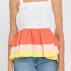 ENGLISH FACTORY Tops*- Color Block 3 Tiers Top MULTI