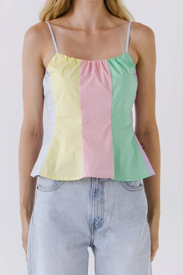ENGLISH FACTORY Tops*- Color Block Cami Top MULTI