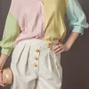 ENGLISH FACTORY Shirts & Blouses | Tops*- Color Block Volume Sleeves Shirt MULTI