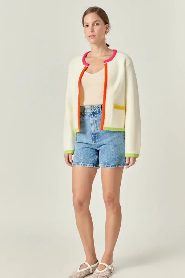ENGLISH FACTORY Sweaters & Knits | Matching Sets*- Color Block Sweater Cardigan