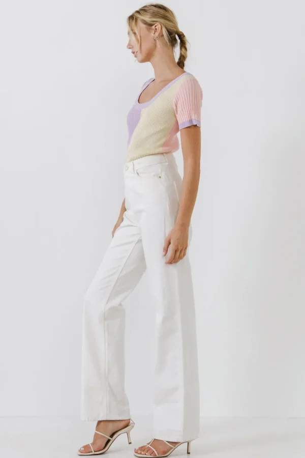 ENGLISH FACTORY Sweaters & Knits | Tops*- Color Blocked Sweater Top MULTI