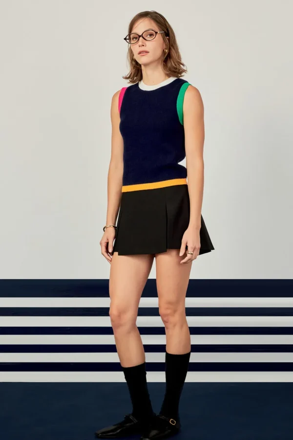 ENGLISH FACTORY Tops*- Color Block Vest NAVYMULTI