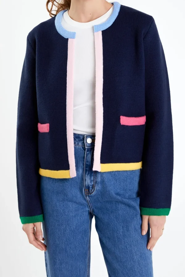 ENGLISH FACTORY Sweaters & Knits | Matching Sets*- Color Block Sweater Cardigan