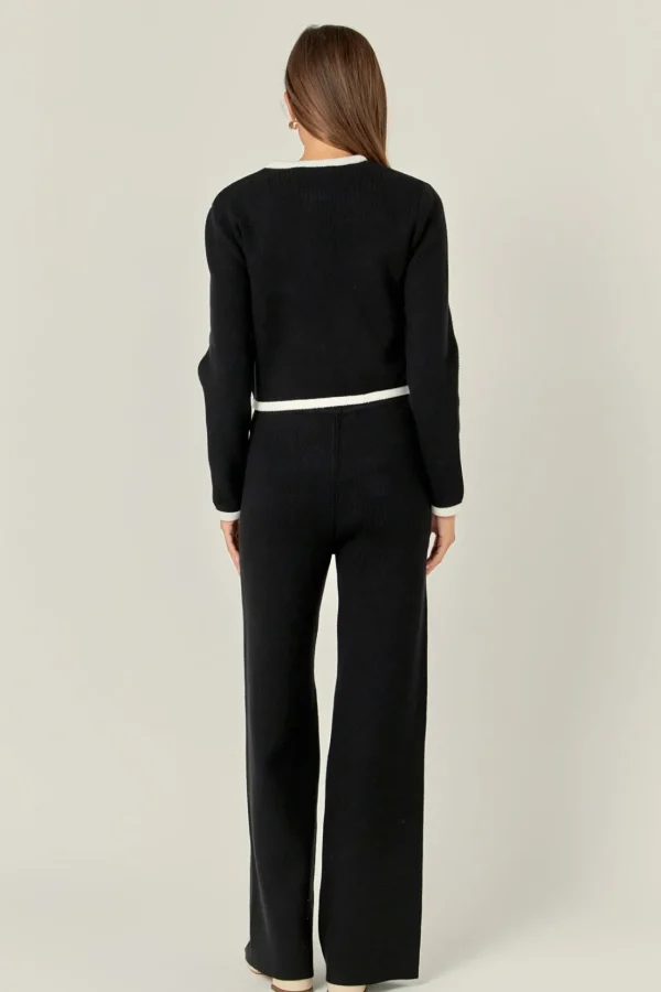 ENGLISH FACTORY Matching Sets | Jackets & Coats*- Color Block Cardigan BLACK/WHITE