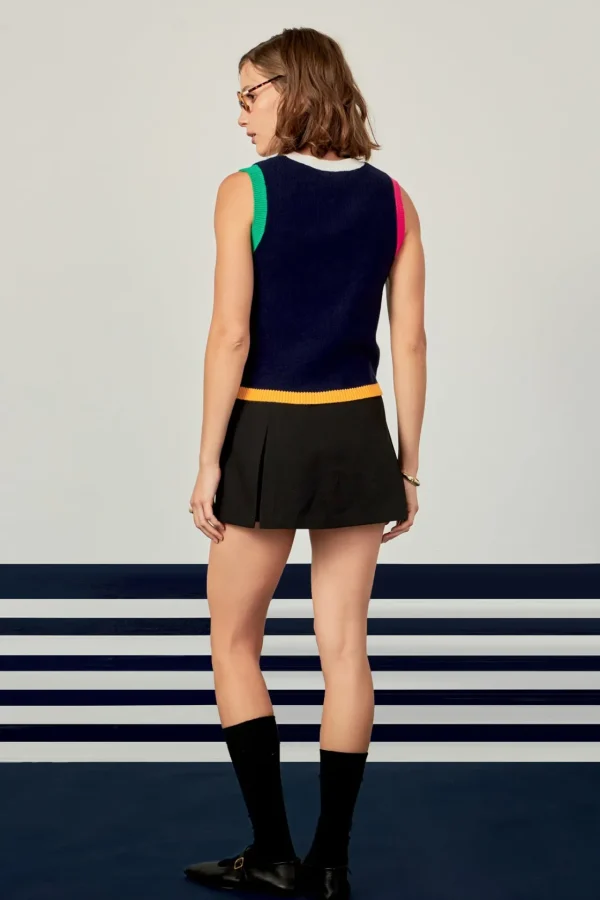 ENGLISH FACTORY Tops*- Color Block Vest NAVYMULTI