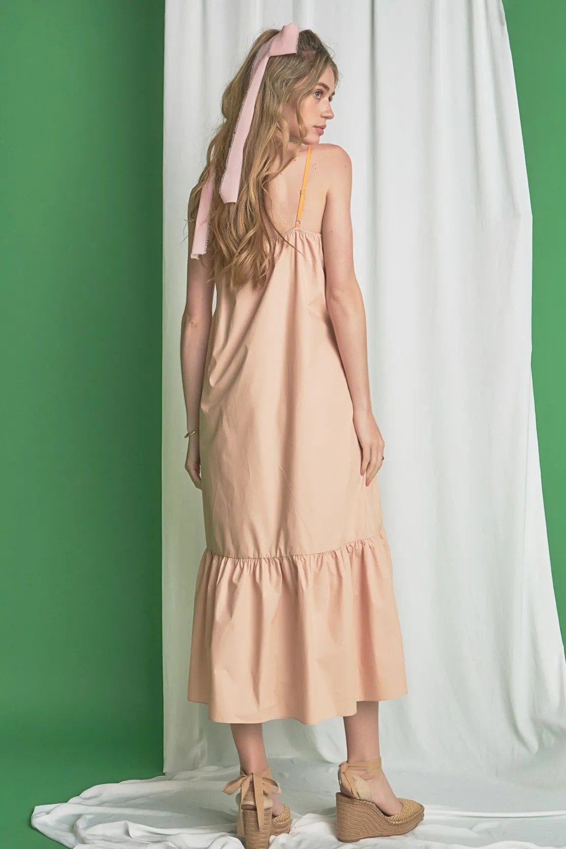 english_factory__color_bl_2-24.webp ENGLISH FACTORY Boho Dresses | Tops*- Color Block Maxi Dress ORANGEMULTI