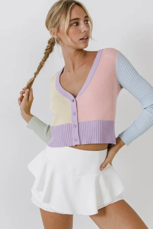 ENGLISH FACTORY Cardigans | Tops*- Color Blocked Knit Cardigan MULTI