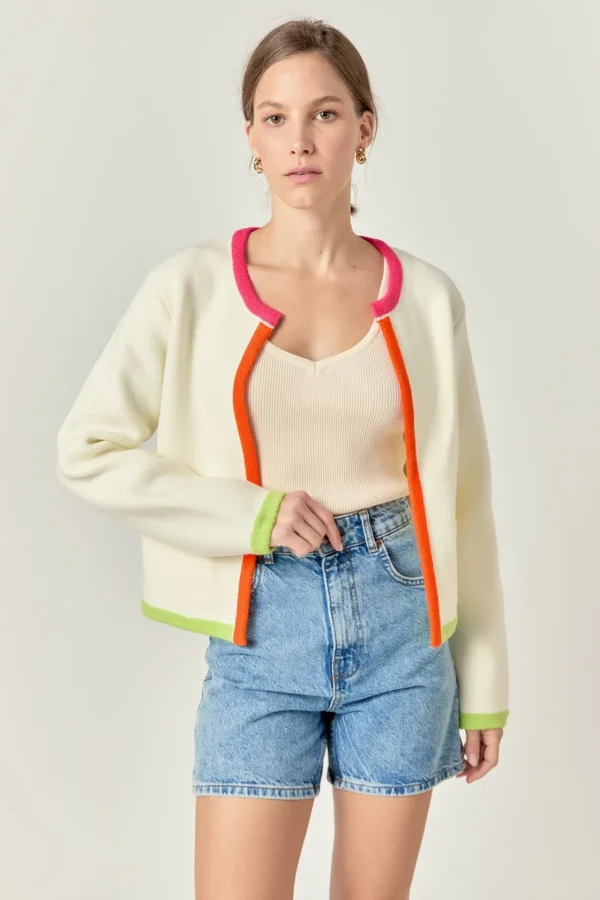 ENGLISH FACTORY Sweaters & Knits | Matching Sets*- Color Block Sweater Cardigan