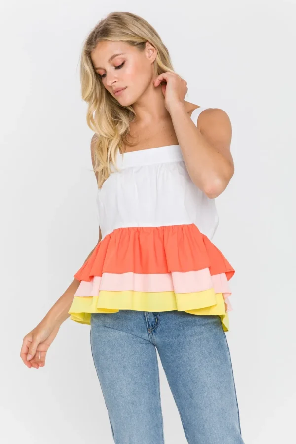 ENGLISH FACTORY Tops*- Color Block 3 Tiers Top MULTI