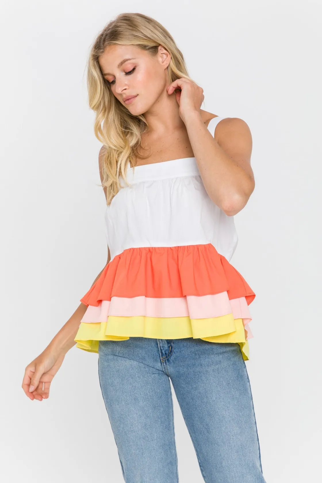 english_factory__color_bl_3-3.webp ENGLISH FACTORY Tops*- Color Block 3 Tiers Top MULTI