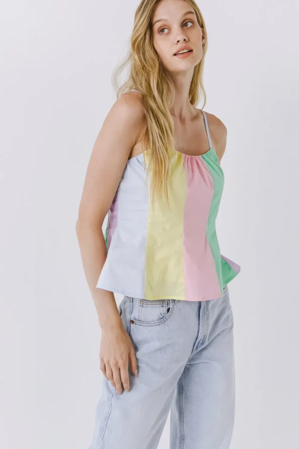ENGLISH FACTORY Tops*- Color Block Cami Top MULTI