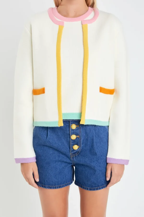 ENGLISH FACTORY Sweaters & Knits | Matching Sets*- Color Block Sweater Cardigan