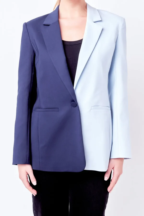 ENGLISH FACTORY Matching Sets | Blazers*- Color Block Blazer