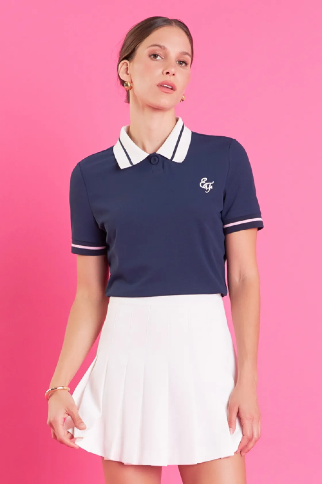 english_factory__color_bl_8.webp ENGLISH FACTORY Shirts & Blouses | Tops*- Color Block Polo Shirt