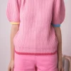 ENGLISH FACTORY Sweaters & Knits*- Color Contrast Puff Sleeve Sweater
