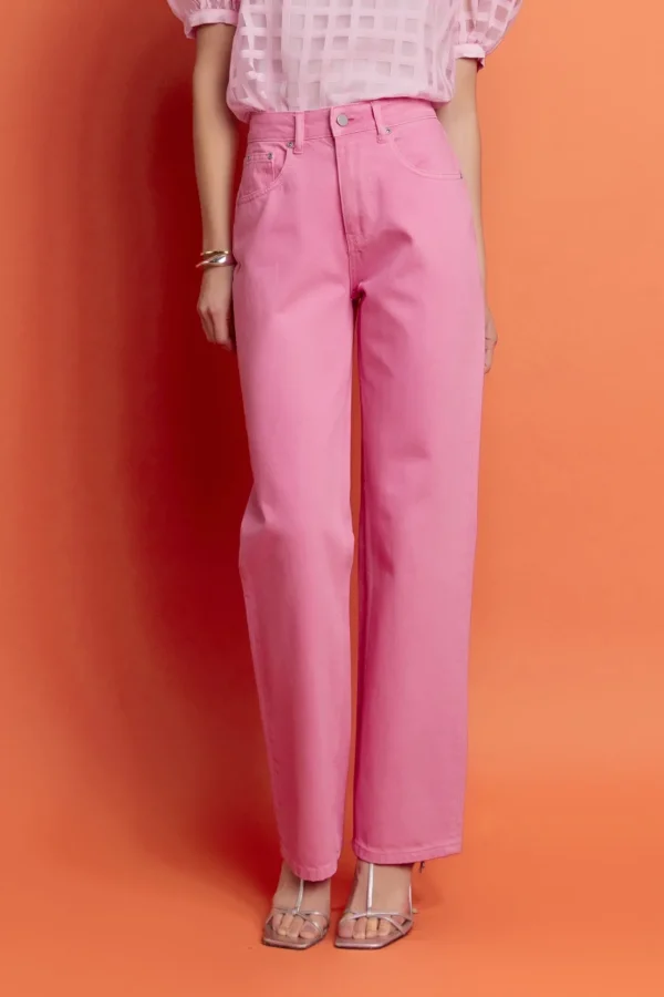 ENGLISH FACTORY Denim | Tops*- Color Full Length Wide Leg Jean