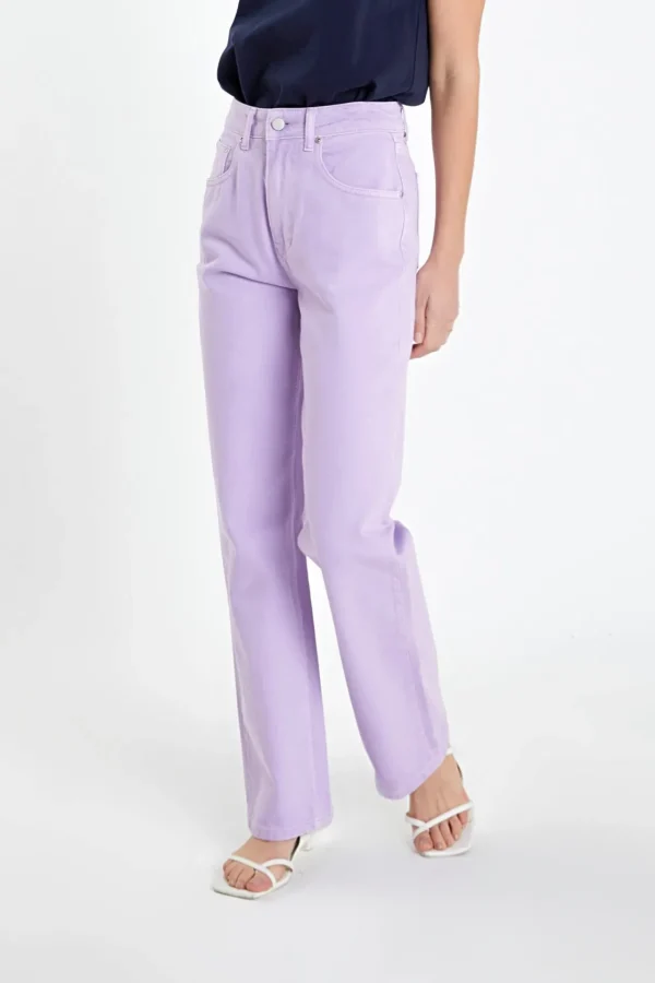 ENGLISH FACTORY Denim | Tops*- Color Full Length Wide Leg Jean