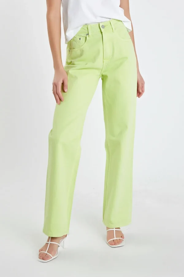 ENGLISH FACTORY Denim | Tops*- Color Full Length Wide Leg Jean