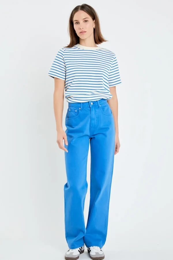 ENGLISH FACTORY Denim | Tops*- Color Full Length Wide Leg Jean