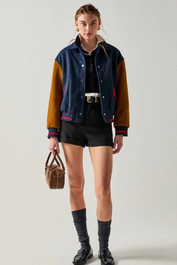 ENGLISH FACTORY Jackets & Coats | Tops*- Colorblock Bomber Jacket NAVYMULTI