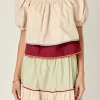 ENGLISH FACTORY Matching Sets | Tops*- Colorblock Rickrack Trim Puff Sleeve Top MULTI
