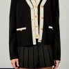 ENGLISH FACTORY Sweaters & Knits | Tops*- Colorblock Knit Cardigan BLACK
