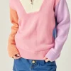 ENGLISH FACTORY Sweaters & Knits | Tops*- Colorblock Zip Pullover Sweater MULTI