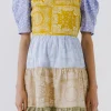 ENGLISH FACTORY Puff Sleeve | Tops*- Colorblock Paisley Mini Dress MULTI
