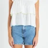 ENGLISH FACTORY Tops*- Colorblock Edge Tiered Top WHITEMULTI