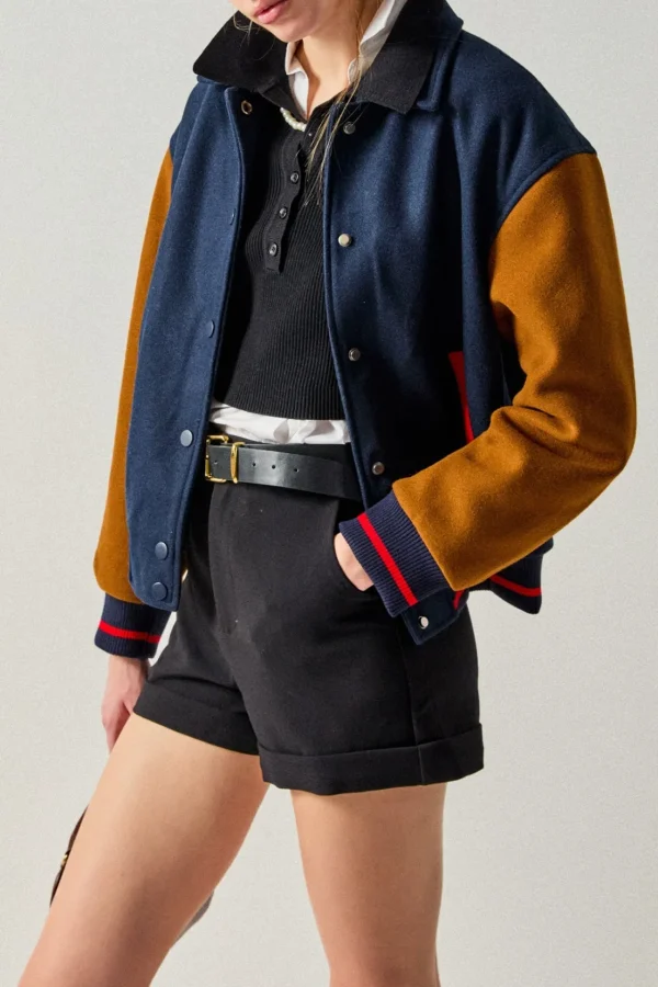 ENGLISH FACTORY Jackets & Coats | Tops*- Colorblock Bomber Jacket NAVYMULTI