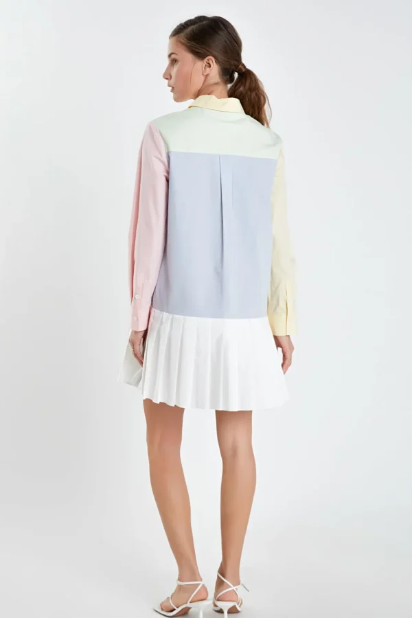 ENGLISH FACTORY Tops*- Colorblocked Shirt Dress MULTI