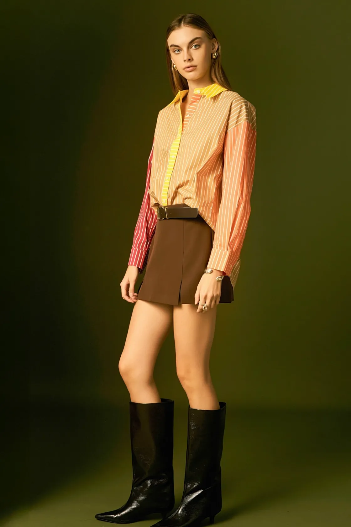 english_factory__colorblo_1-7.webp ENGLISH FACTORY Shirts & Blouses | Tops*- Colorblock Detail Shirt MULTI