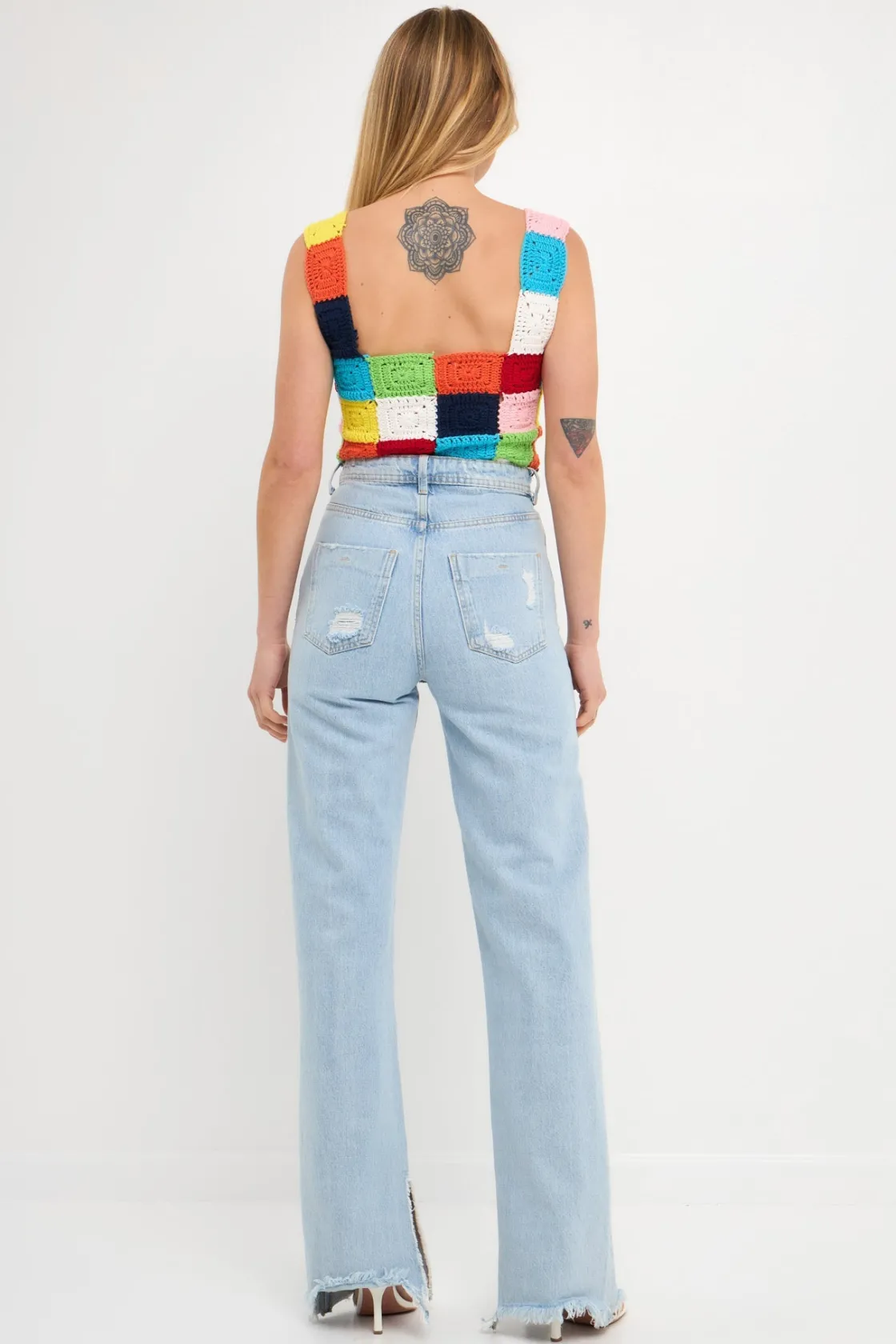 english_factory__colorblo_2-3.webp ENGLISH FACTORY Tops*- Colorblock Crochet Tank Top MULTI