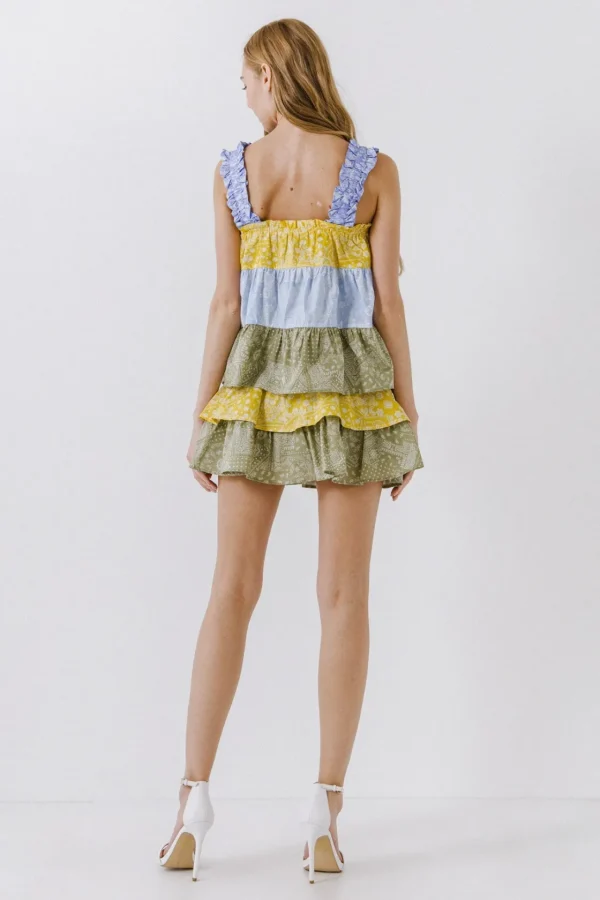ENGLISH FACTORY Tops*- Colorblock Paisley Top MULTI