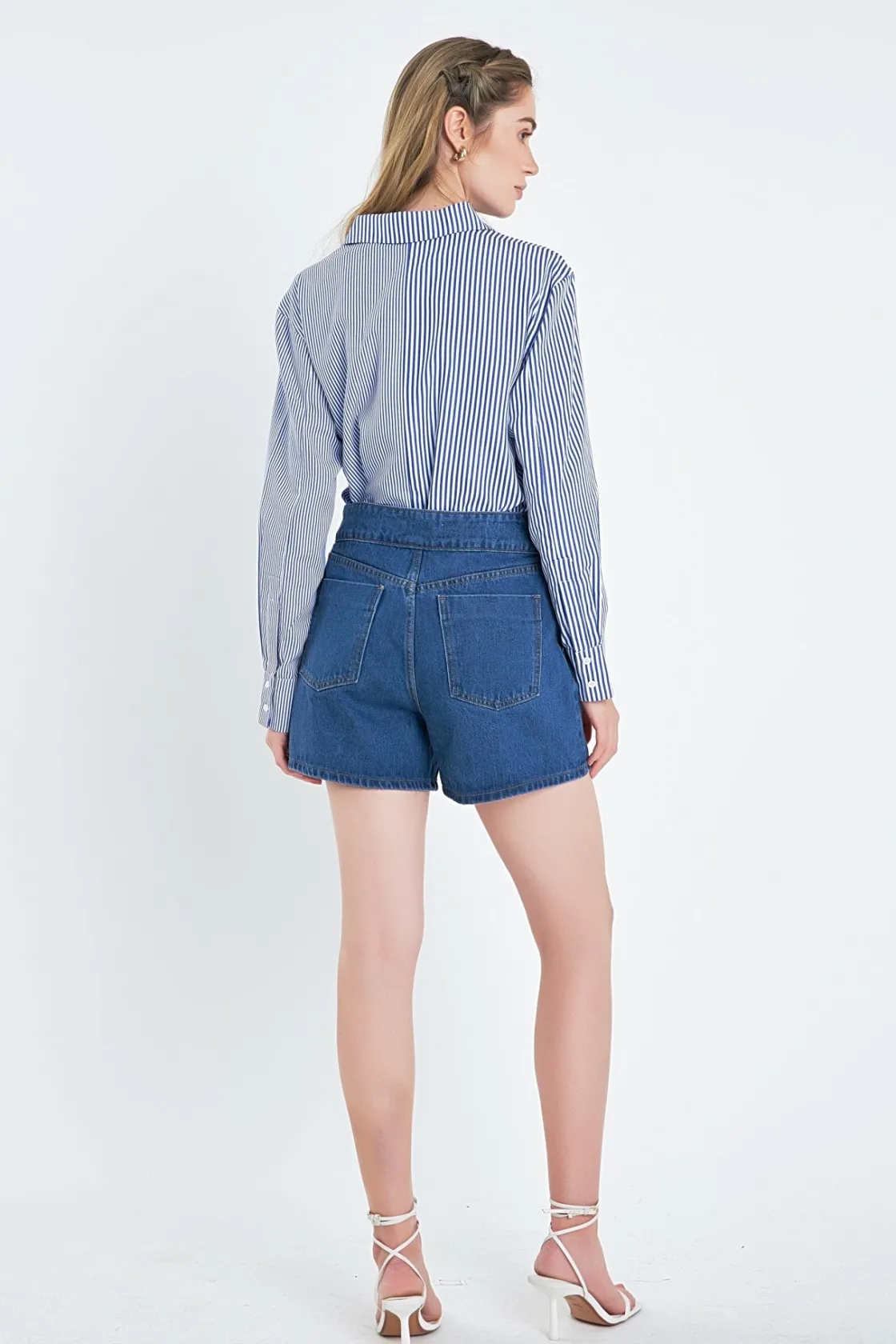 english_factory__colorblo_2-8.webp ENGLISH FACTORY Shirts & Blouses | Tops*- Colorblock Stripe Cotton Shirt