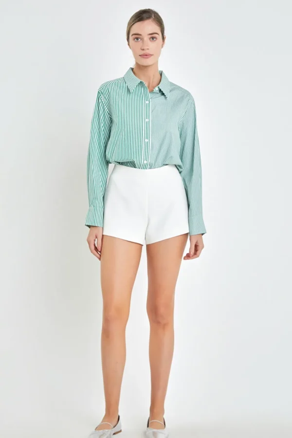 ENGLISH FACTORY Shirts & Blouses | Tops*- Colorblock Stripe Cotton Shirt